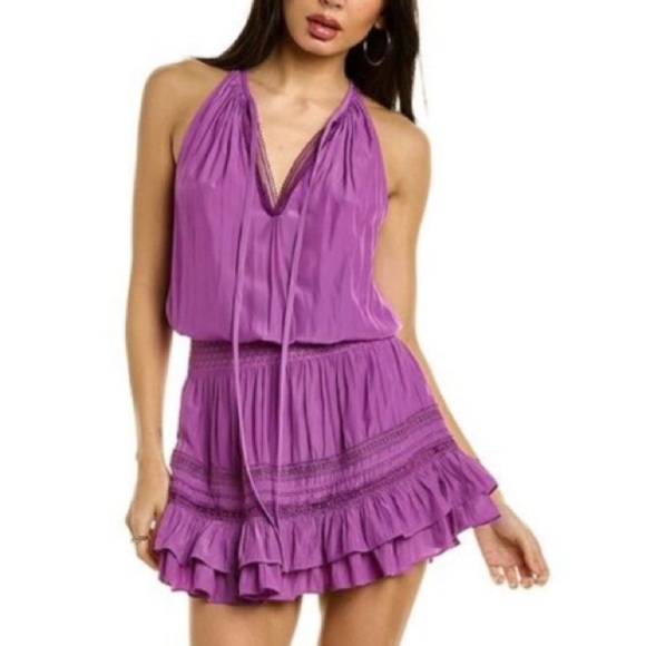 Ramy Brook Women’s Jojo Mini Dress in Petunia Double Ruffle Hem - Picture 10 of 10